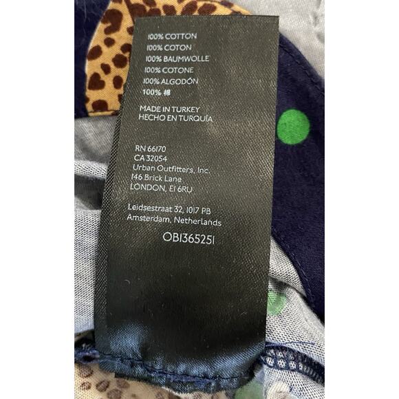 Maeve Sz L Navy Blue Big Cat Leopard Graphic Round Bottom Top-READ - Picture 8 of 11